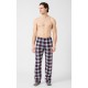 Minerva Men s Cotton Plaid Pajamas Pants Grey Bordeaux