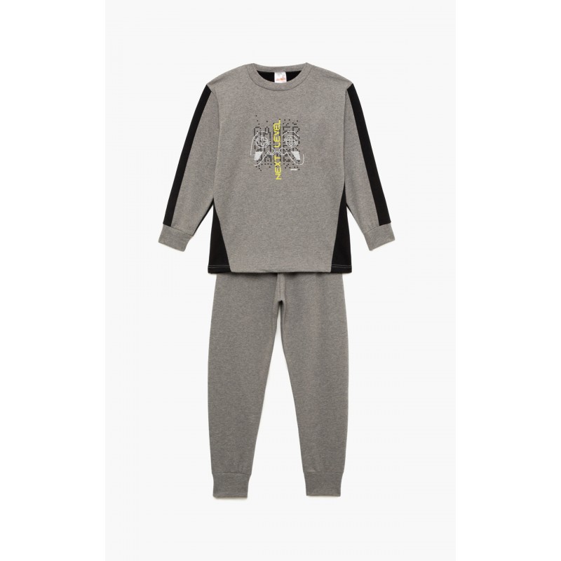 Minerva Boy s Thick Cotton Pajamas Next Level Dark Grey