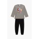 Minerva Boys Cotton Thick Pajamas Sport League Dark Grey Color