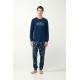 Vamp Men s Cotton Long Sleeved Pajamas Printed Pants 