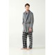 Vamp  Men s Short Fleece Robe With Belt Grey Color