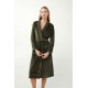 Vamp Women s Velour Robe With Belt Olive Color