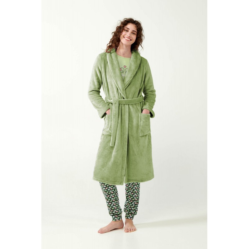 Vamp Women s Long Fleece Robe With Belt