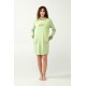 Vamp Women s Cotton Long Sleeved Nightdress With Fleece Details Green Foam